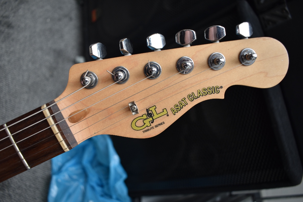 A G & L tribute series electric guitar, ASAT classic 'telecaster', in Ritter gig bag, with stand - Image 3 of 4