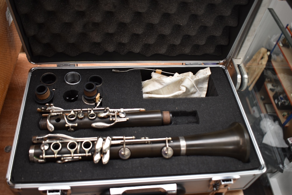An unbranded clarinet, in modern padded case