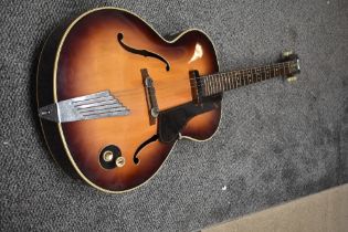 A 1958 Hofner Senator archtop electric guitar, sunburst, serial number 5005, verified by Christian