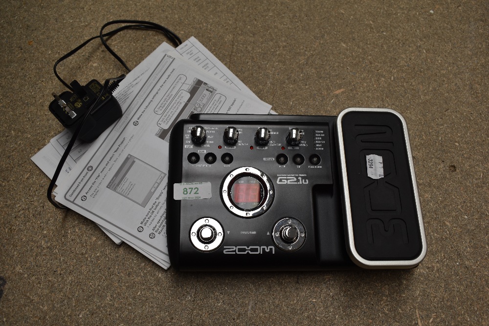 A Zoom G2.1u guitar effects processor pedal