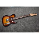 A G & L tribute series electric guitar, ASAT classic 'telecaster', in Ritter gig bag, with stand