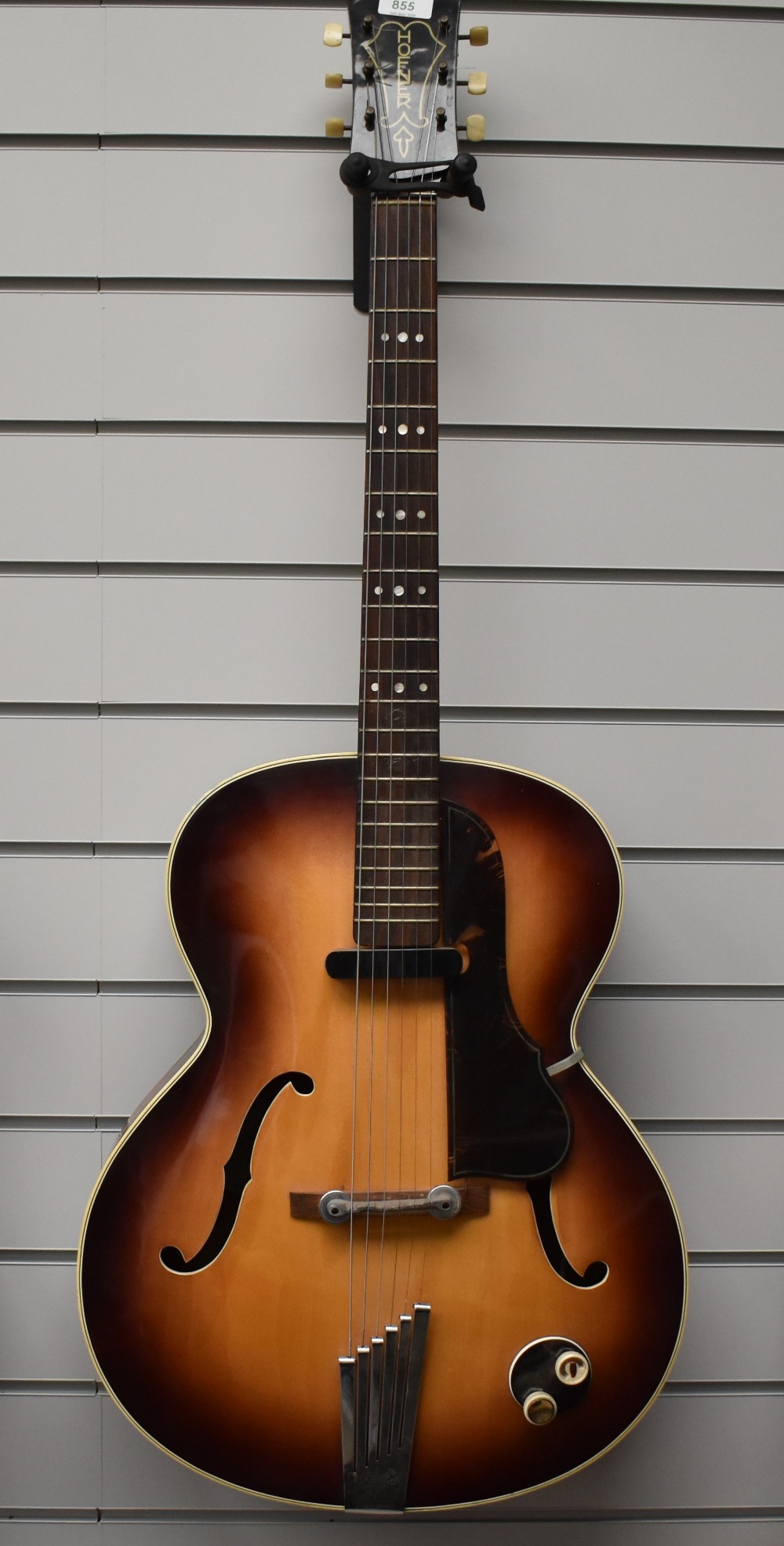 A 1958 Hofner Senator archtop electric guitar, sunburst, serial number 5005, verified by Christian