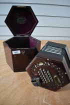 A late 19th Century concertina , 48 Button Lachenal , serial number 36350, in original rosewood