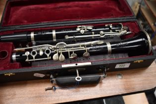 A vintage Prof Romeo Orsi clarinet in vintage hard case