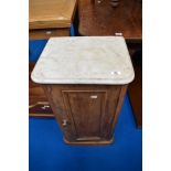 A 19th Century stained frame pot cupboard having marble top