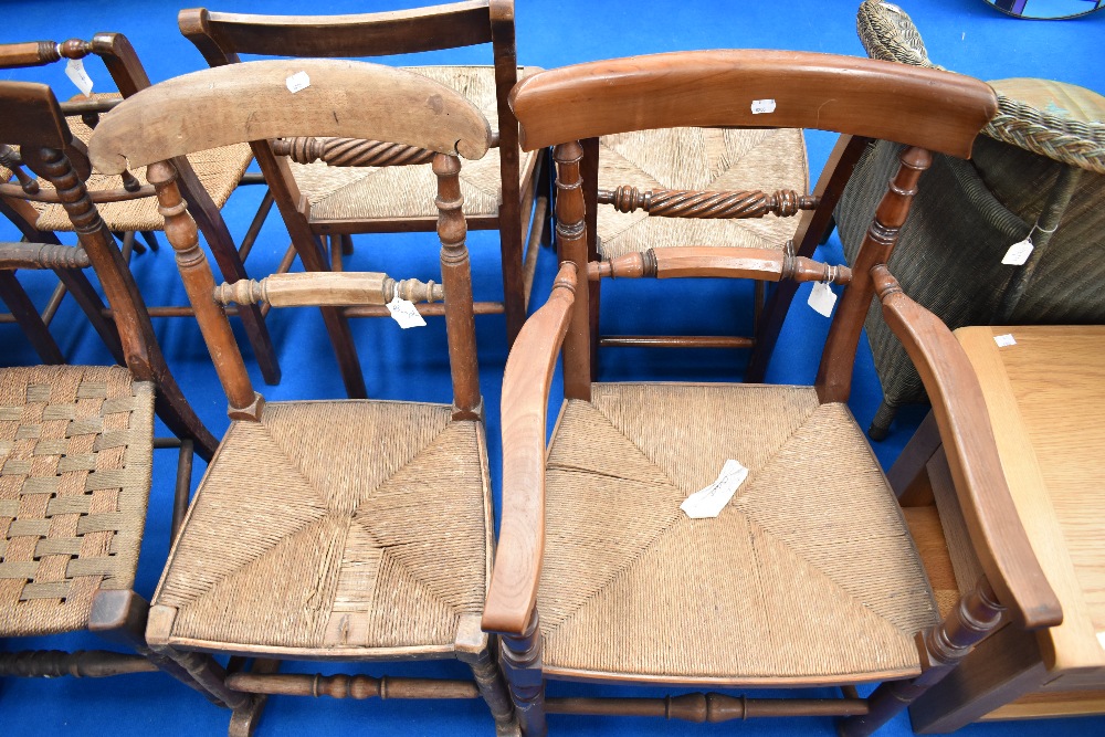 A selection of nine 19th Century railback country chairs , believed to be of local interest, various - Image 4 of 4