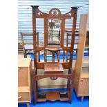 A late Victorian mahogany hall stand