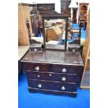 A Victorian dressing table , having distressed crackle finish (af)