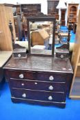 A Victorian dressing table , having distressed crackle finish (af)