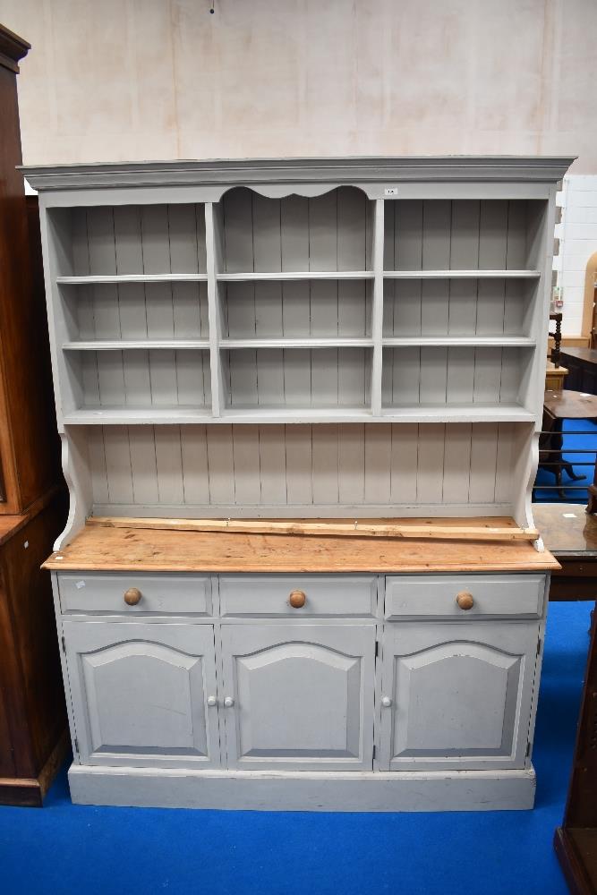 A traditional painted kitchen dresser