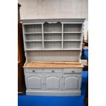 A traditional painted kitchen dresser