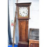A 19th Century oak cased long cased clock having 30hr movement and painted dial named for J H Moore,