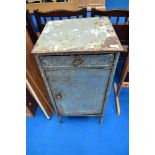 A vintage metal side cabinet