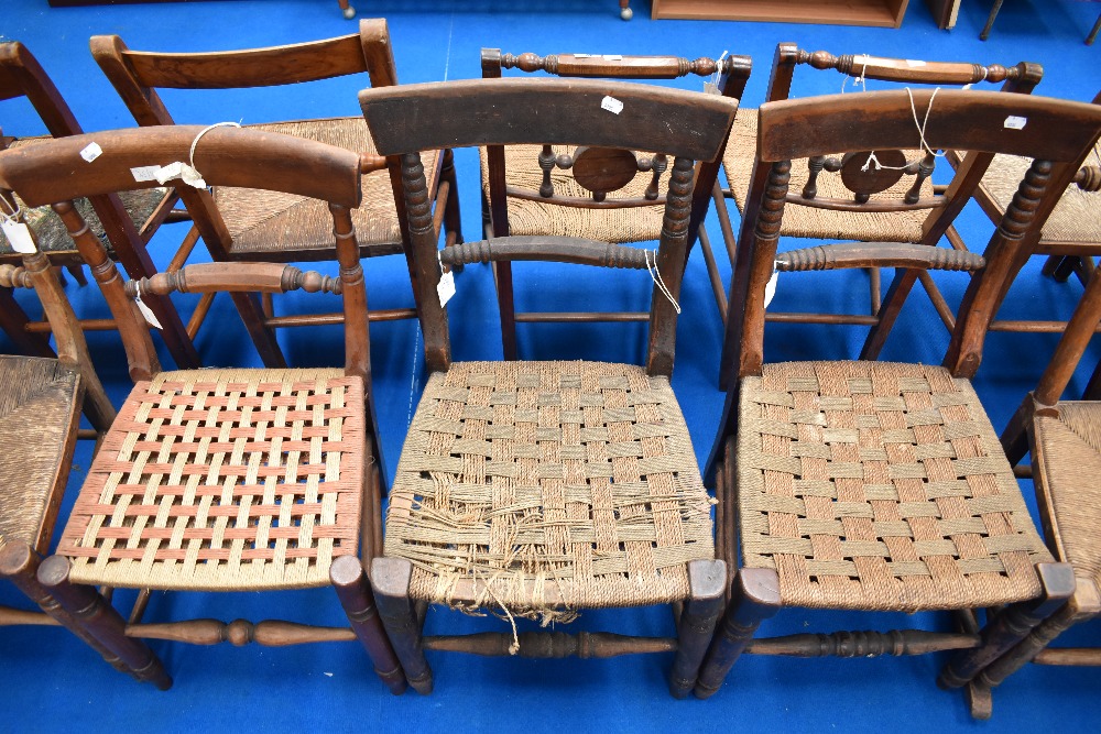 A selection of nine 19th Century railback country chairs , believed to be of local interest, various - Image 3 of 4