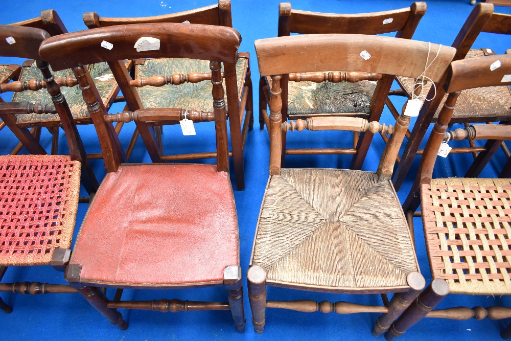 A selection of nine 19th Century railback country chairs , believed to be of local interest, various - Image 2 of 4