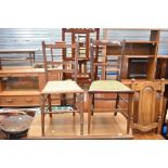 Two late 19th/early 20th century rail back bedroom chairs