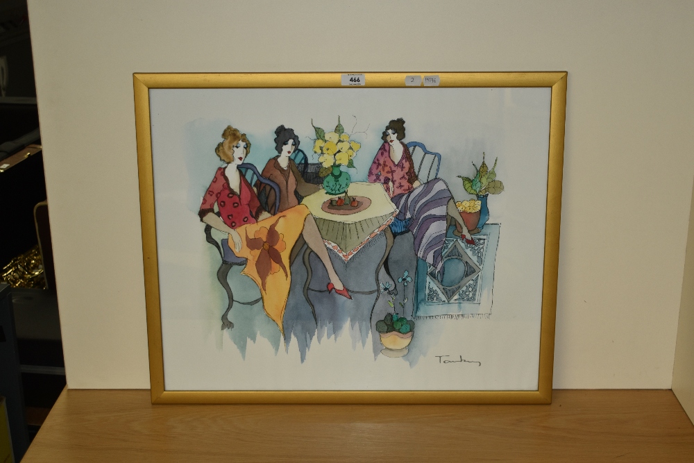 After Itzchak Tarkay (1935-2012, Israeli), coloured print, 'Blissful Moments', A colourful depiction - Image 2 of 3