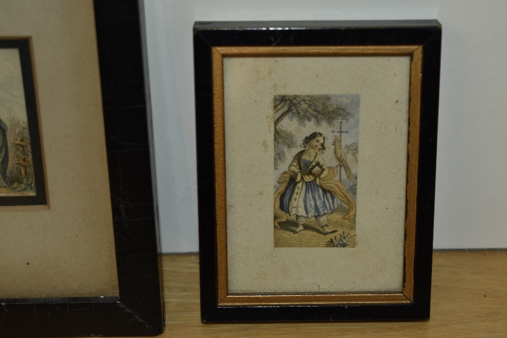 19th Century School, four miniatures, to comprise two portrayals of 'Fancy Subjects' after Abraham - Image 4 of 5