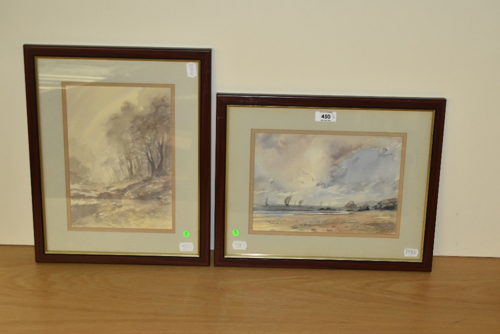 Steve Slimm (20th Century, British), watercolour, Two illustrations - A maritime landscape and - Image 2 of 4