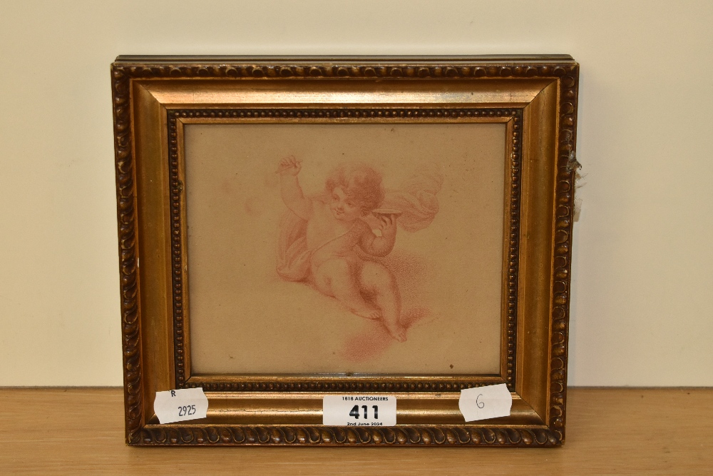 After Charles Knight (19th Century, British), sanguine print, A study of a Putti, framed and under - Image 2 of 3