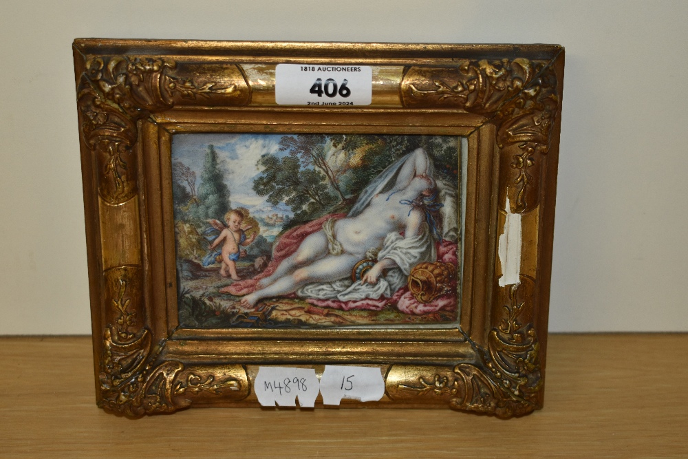 19th Century Italian School, painting on ivory panel, An Italian Renaissance style depiction - Image 2 of 3