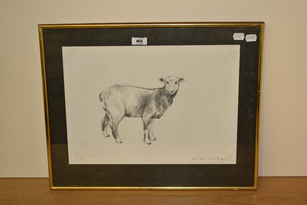 John Cooke (1929-2018, British), pencil on paper, A sketch of a sheep, signed to the lower right, - Image 2 of 4