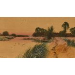 Frederick Gordon Fraser (1879-1931, British), watercolour, Two river landscapes, possibly Norfolk,