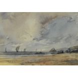 Steve Slimm (20th Century, British), watercolour, Two illustrations - A maritime landscape and