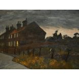 John Cooke (1929-2018, British), oil on board, 'Cottage at Barnby', a night time landscape, signed