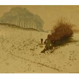 Kenneth Leech (1939-2015, British), screenprint, 'Winter Pasture', signed to the lower right, a