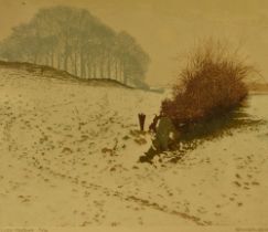 Kenneth Leech (1939-2015, British), screenprint, 'Winter Pasture', signed to the lower right, a