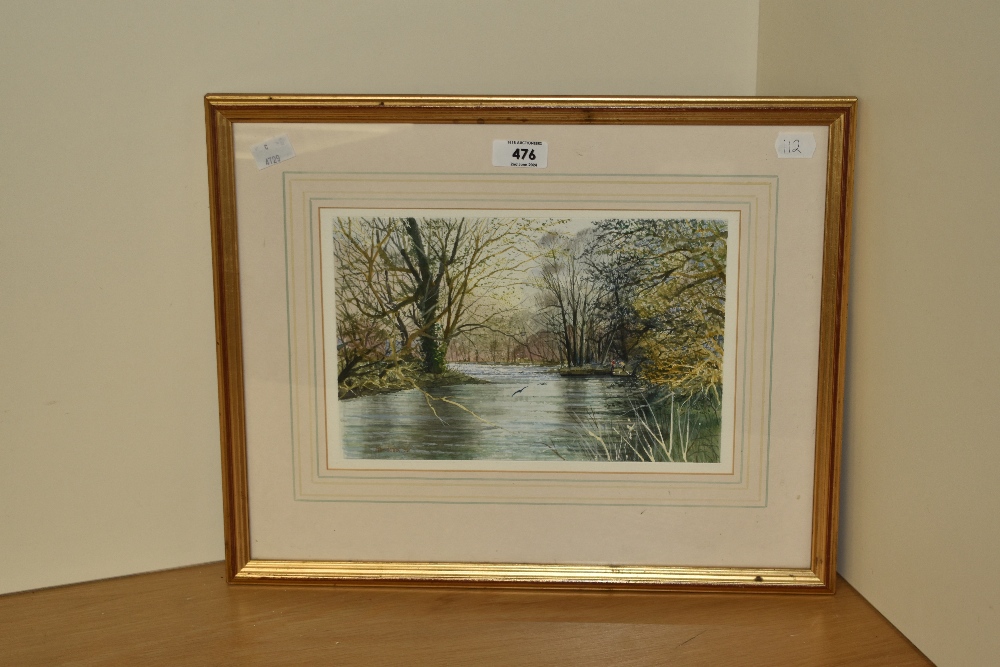 Peter Jones (20th Century, British), watercolour, 'River Teme, Knighton, Powys', signed and dated ' - Image 2 of 3