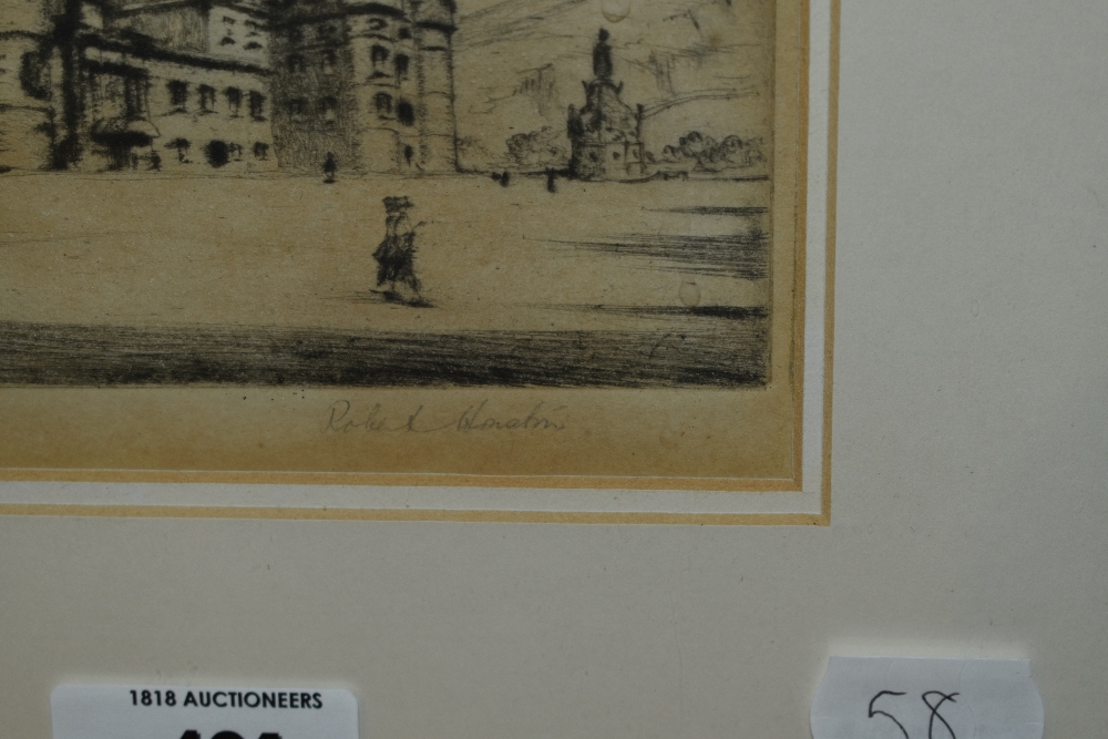 19th/20th Century, etching, Holyrood Palace, Edinburgh, signed indistinctly to the lower right, - Image 3 of 4
