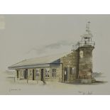 *Local Interest - John J. Arnold (20th Century), coloured print, The Stone Jetty Lighthouse at