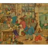 After Margaret Ross (20th Century), print backed onto board, A scene relating to Beatrix Potter's