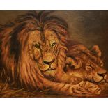 J.Harper (20th Century, British), in the style of Rosa Bonheur (1822-1899), oil on canvas, Lion