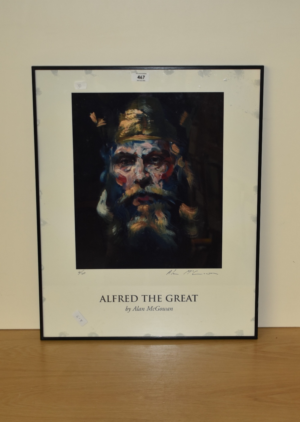 After Alan McGowan (1926-2019, Australian), coloured print, 'Alfred The Great', signed in pen to the - Image 2 of 4