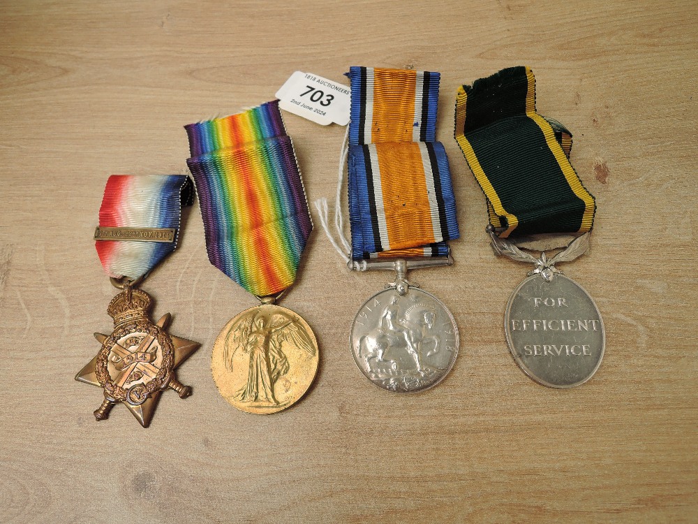 A WWI Group of Four Medals to 6390.C.Q.M.SJT./CAPT.R.PROSE.2/MANCH.R, 1914 Star with 5th Aug-22nd