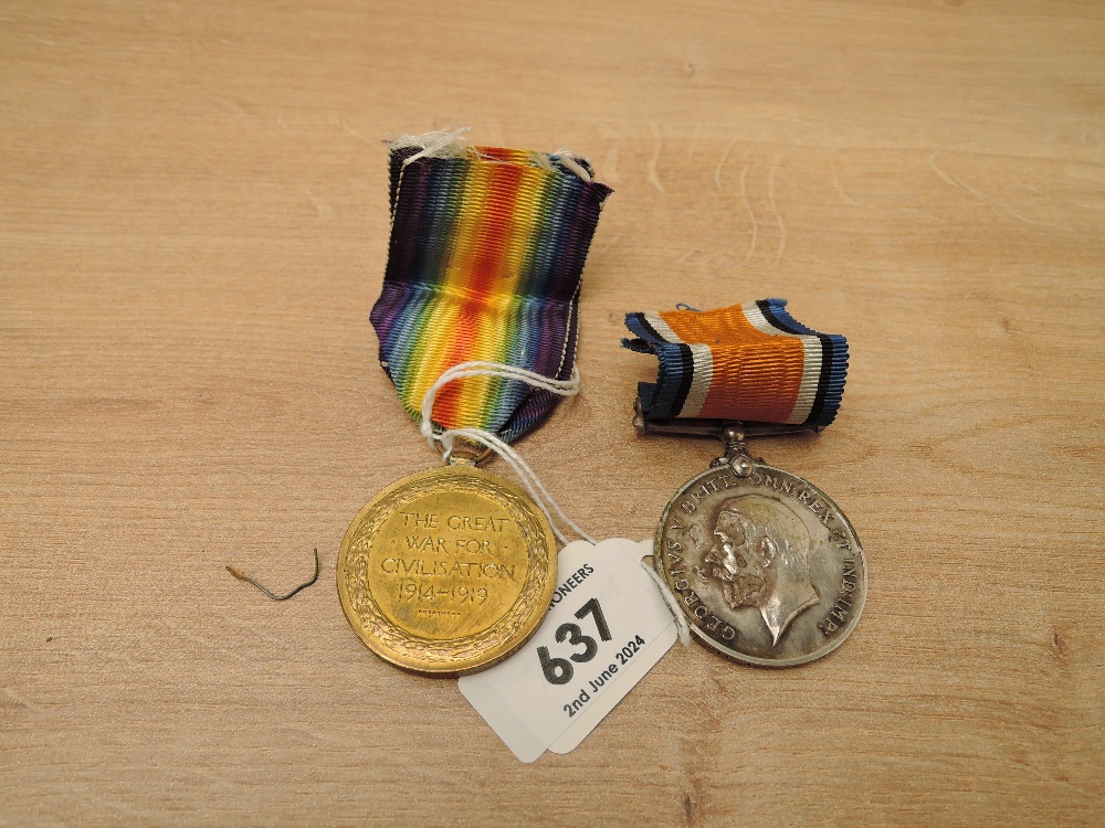 A WWI Medal Pair, War & Victory Medals to 27137 PTE.A.LEAY.K.S.L.I, both with ribbons - Image 2 of 4