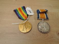 A WWI Medal Pair, War & Victory to 37104 PTE.H.V.HILL.HAMPS.R, both with ribbons
