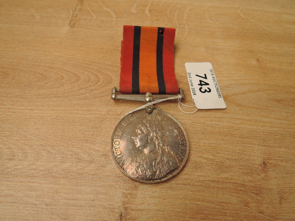 A Queen's South Africa Medal to 7920 PTE.E.F.Unwin.Vol.Coy.RL.Irish.Reg, Campaign Anglo-Boer War