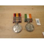 A pair of Queen and King South Africa Medals, Queens Medal with four clasps, Transvaal, Cape Colony,