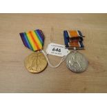 A WWI Medal Pair, War & Victory to 52196 W.O.CL.2.W.DUNN.R.A, victory medal name erased, both with