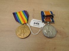 A WWI Medal Pair, War & Victory to 52196 W.O.CL.2.W.DUNN.R.A, victory medal name erased, both with