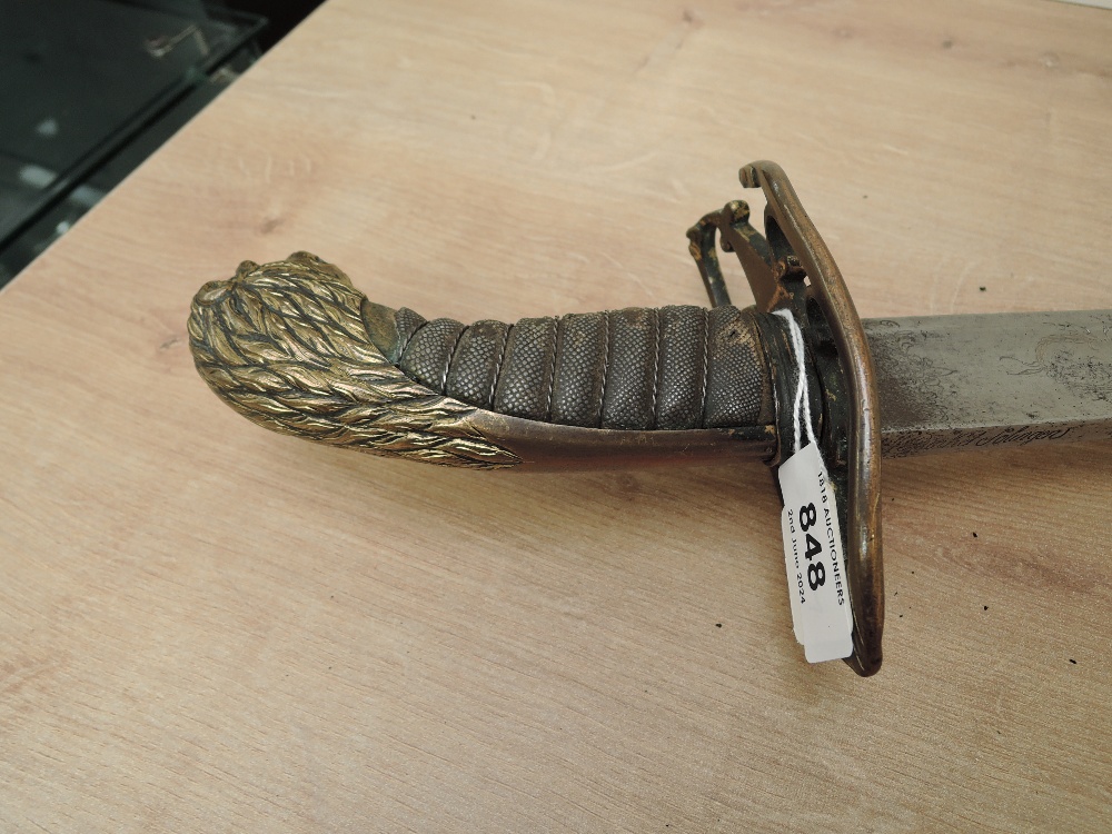 A British Infantry Officers Sword 1803. Hilt broken, decorated blade, maker Runkel?, Solingen, - Image 6 of 10