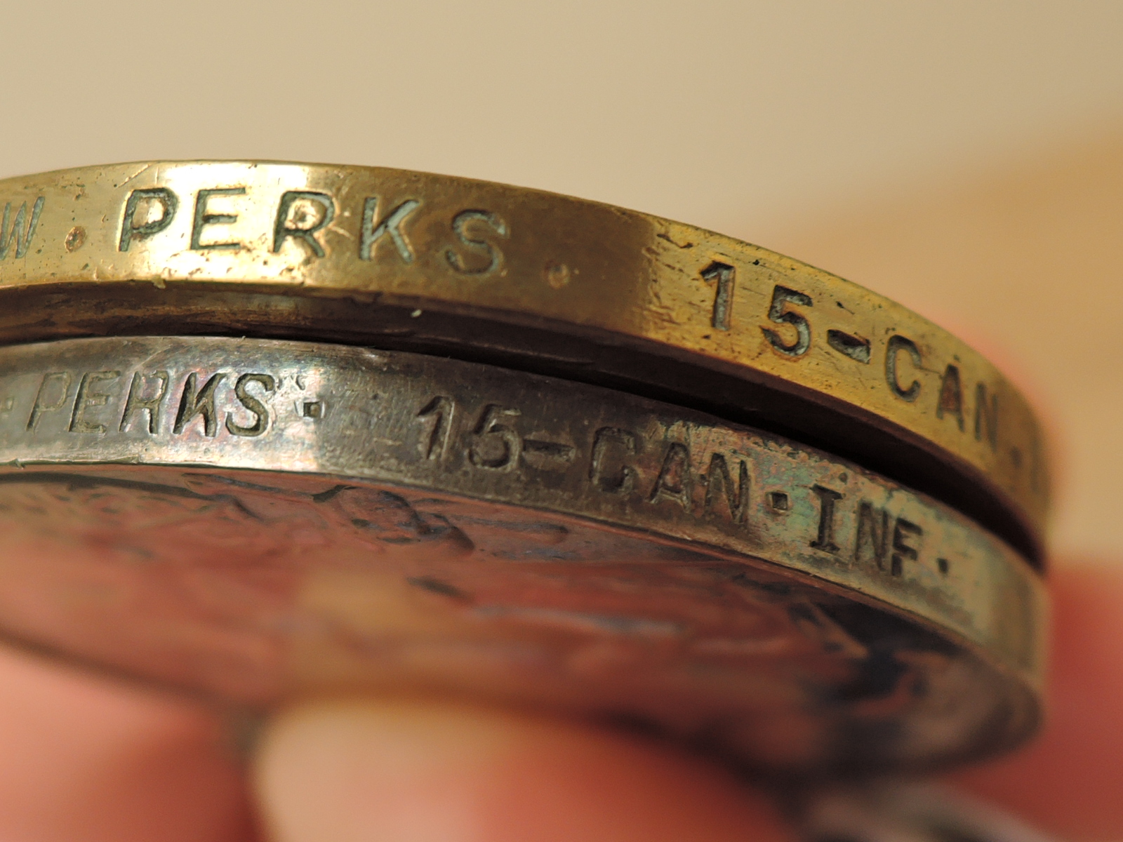 A WWI Pair to 447181 A.CPL.W.PERKS 15th CANADIAN INFANTRY, War & Victory Medals, Colonial Troops - Image 4 of 4