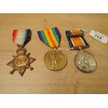 A Trio of WWI Medals to 4530.PTE.J.J.BROOKS.7-LOND.R, 1914-15 Star, War Medal 1914-20 and Victory