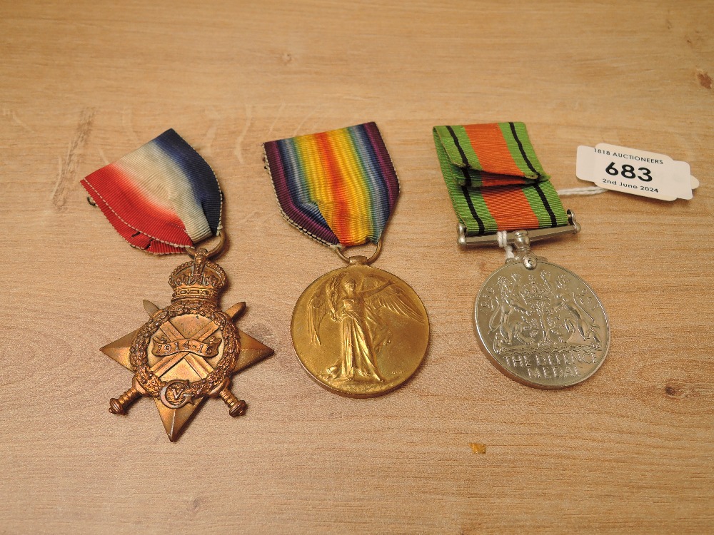 A WWI Pair and a WWII Defence Medal, 1914-15 Star and Victory Medal to 209828 J.CORKER.A.B.R.N