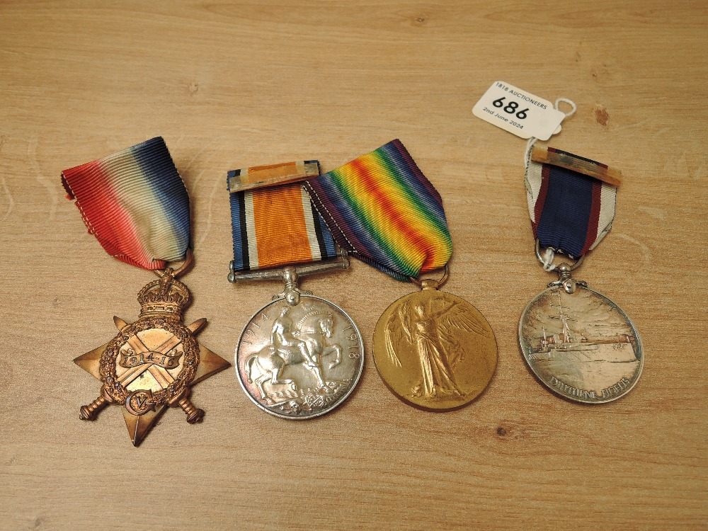 A WWI Trio, 1914-15 Star, War and Victory Medal, 1914-15 Star to 180179 M.GEEHELER.ACT.C.P.O.RN