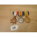 A WWI Medal Trio, 1914-15 Star to 18956 PTE.M.MAWDSLEY.R.A.M.C, War Medal & Victory Medal to 18956